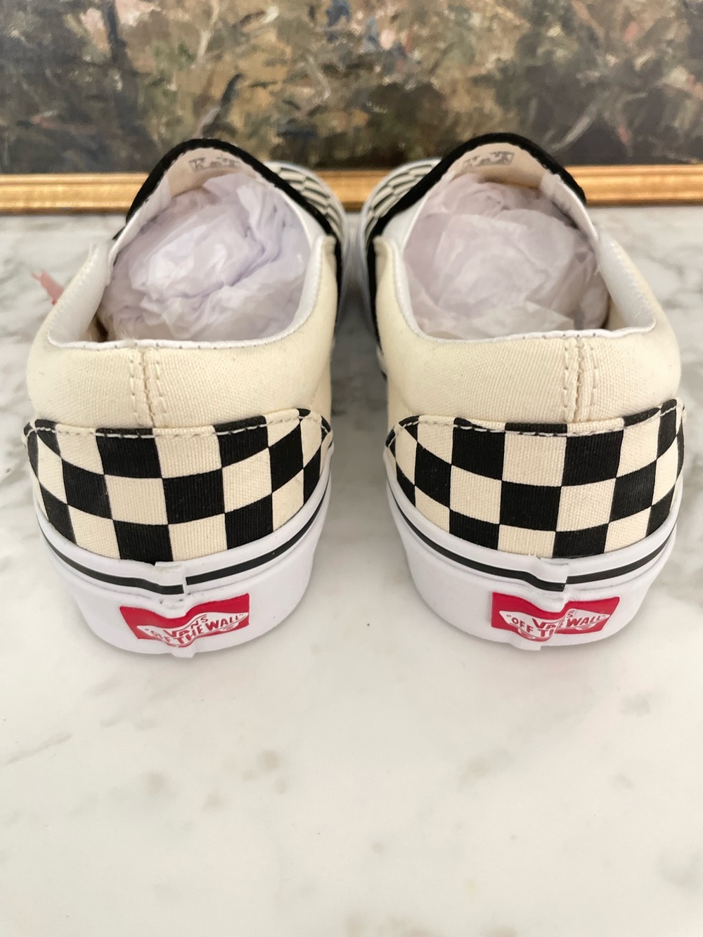 NEW Vans Checkered Slip On Shoes Black & White Size 9 Women - Picture 5 of 8